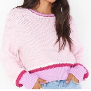 Show me your Mumu Only One Sweater in Adore
Stripe Knit Pink Size Small